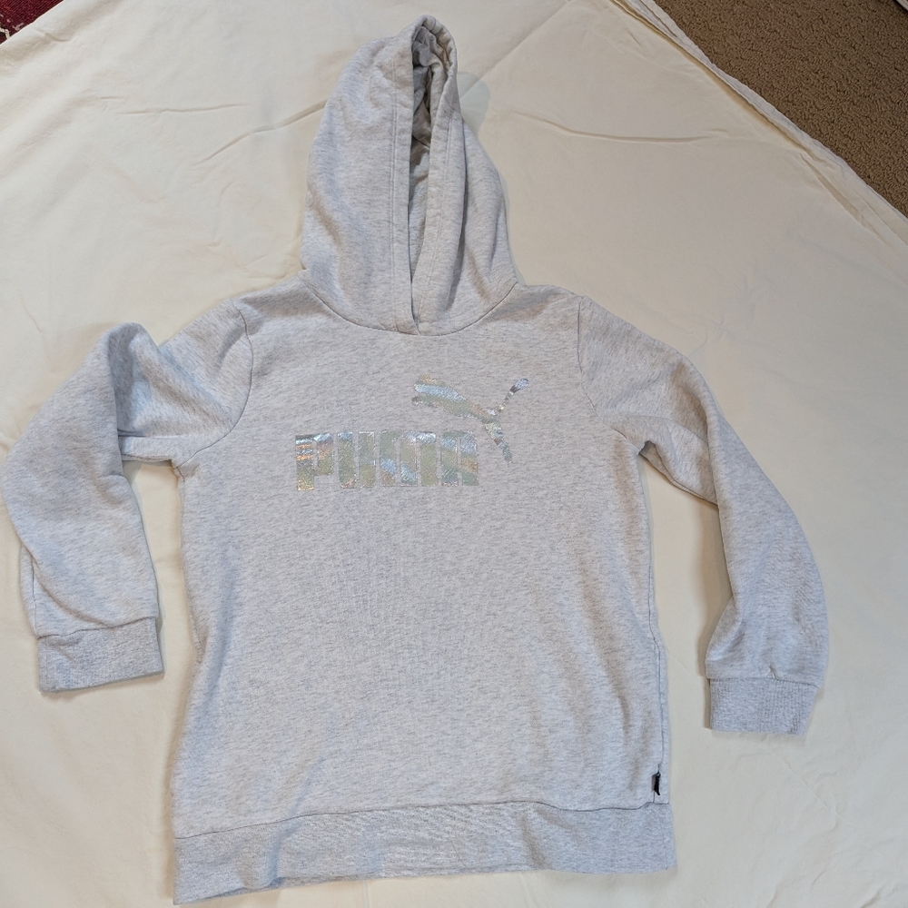 Puma Gray Sweatshirt Hoodie Classic Pullover